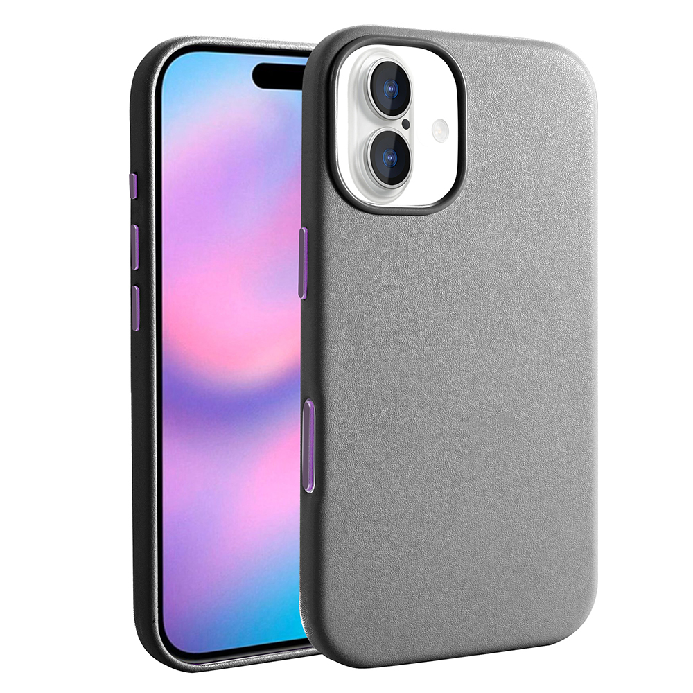 [RNZ-TA125386] Apple iPhone 17 Uyumlu Kılıf M-safe Şarj Özellikli PU Deri Görünümlü Zore Kupra Kapak (Siyah)