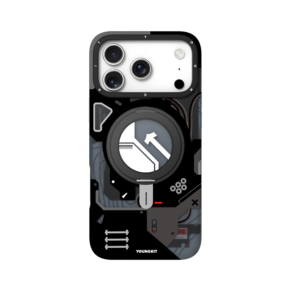 [RNZ-TA125437] Apple iPhone 17 Pro Uyumlu Kılıf M-safe Şarj Özellikli Youngkit Starship Serisi Kapak (Siyah)