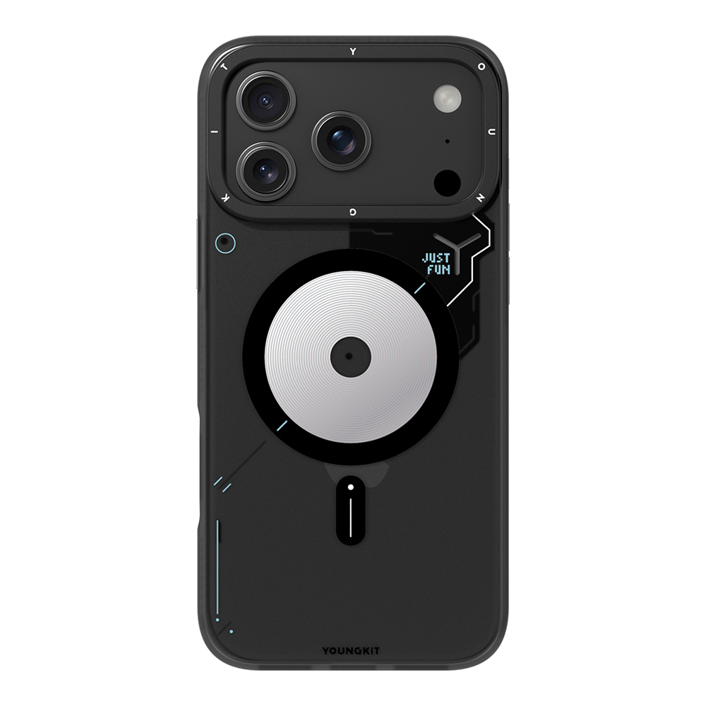 Apple iPhone 17 Pro Max Uyumlu Kılıf M-safe Şarj Özellikli Disk Desenli Youngkit Disc Battle Kapak