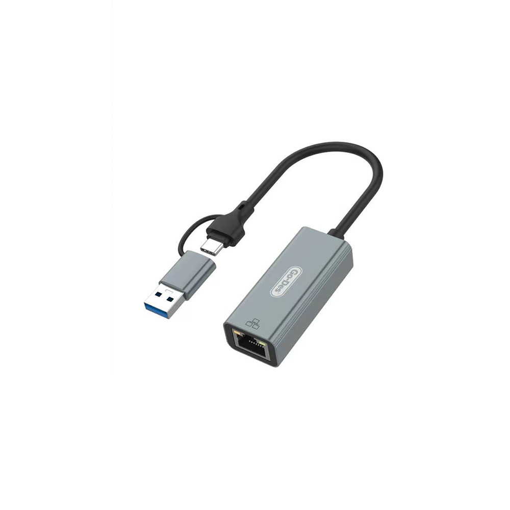 [RNZ-TA123870] Go Des GD-6871 RJ45 Type-C ve USB-A Ethernet Dönüştürücü Kablo 100Mbps