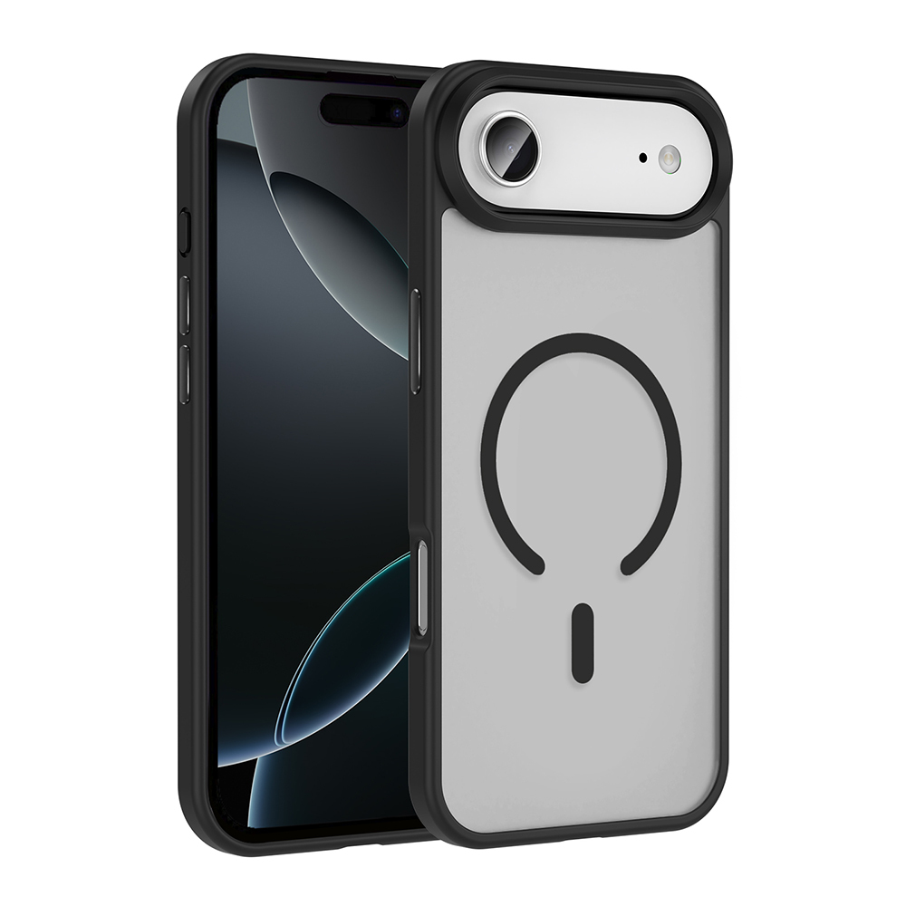 [RNZ-TA123804] Apple iPhone 17 Air Uyumlu Kılıf M-safe Şarj Özellikli Mat Arka Yüzey Zore Sio Kapak (Siyah)