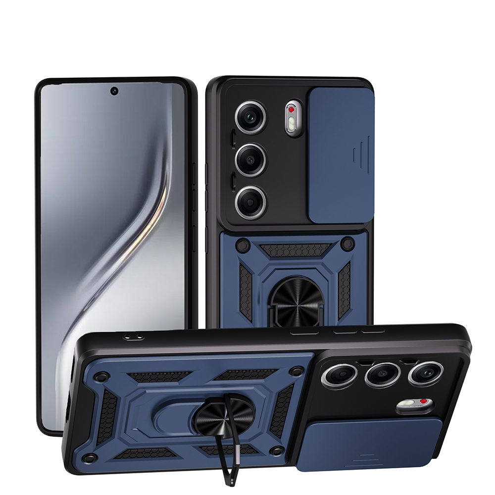 Tecno Camon 40 4G Uyumlu Kılıf Magnetik Standlı Kamera Korumalı Zore Sürgülü Vega Kapak