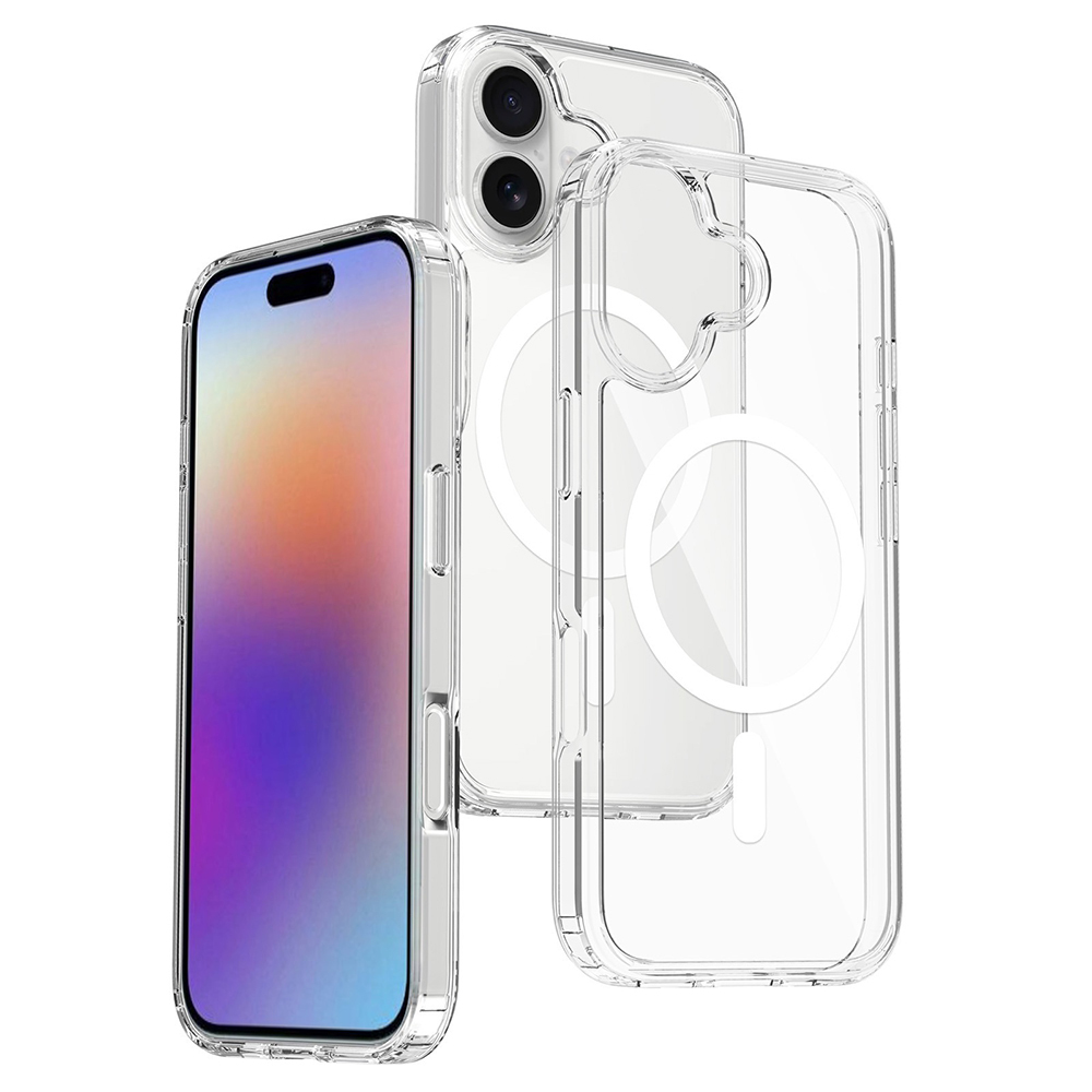[RNZ-TA124054] Apple iPhone 17 Uyumlu Kılıf M-safe Şarj Özellikli Şeffaf Sert PC Zore Embos Kapak