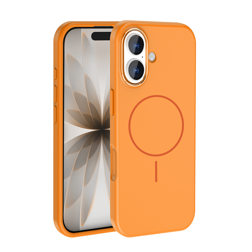 Apple iPhone 17 Uyumlu Kılıf M-Safe Şarj Özellikli Metal Kamera Çerçeveli Zore Edi Silikon Kapak