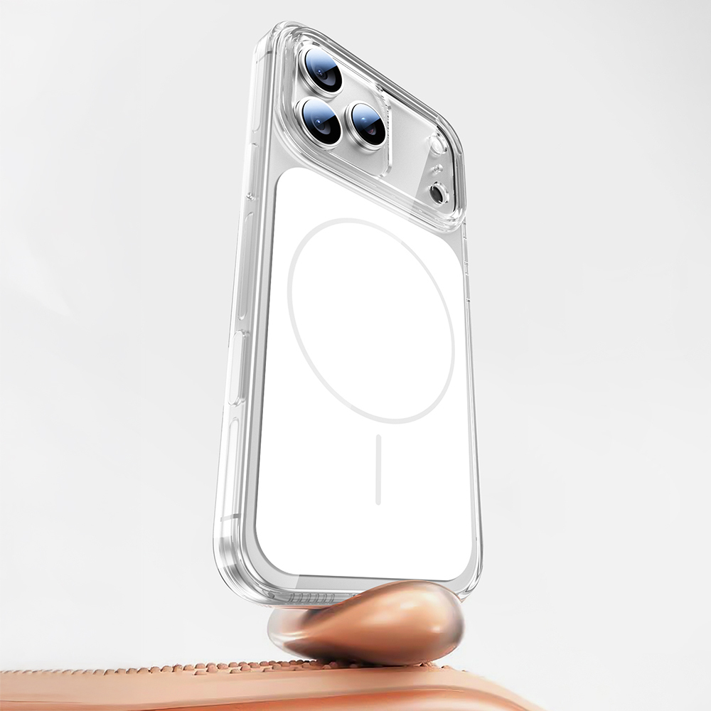 Apple iPhone 17 Pro Uyumlu Kılıf Zore M-safe Şarj Özellikli Şeffaf Kamera Kontrol Butonlu Lugano Kapak