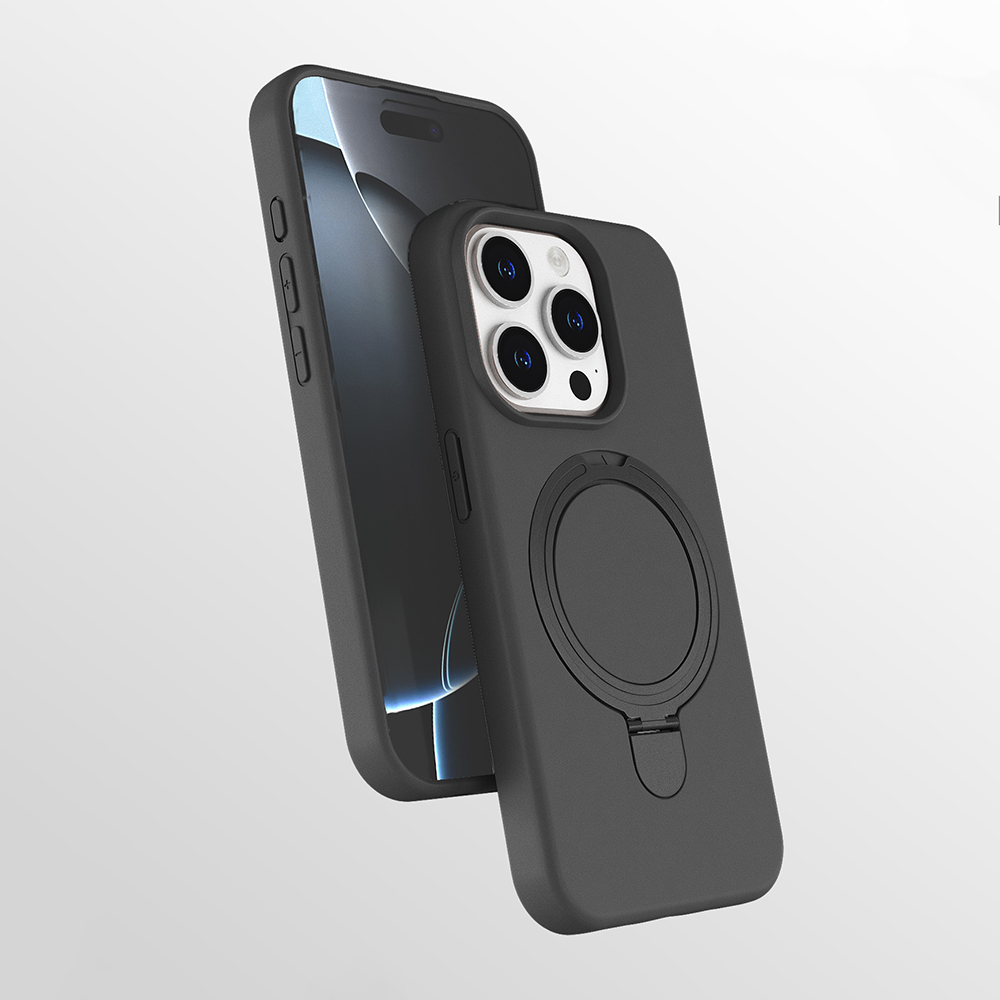 Apple iPhone 15 Pro Uyumlu Kılıf M-safe Şarj Özellikli Standlı Zore Samara Kapak