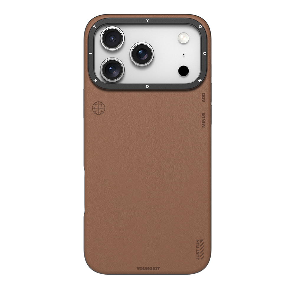 Apple iPhone 17 Pro Uyumlu Kılıf M-safe Şarj Özellikli Basit Mat Deri Desenli Youngkit Tech Fashion Serisi Kapak