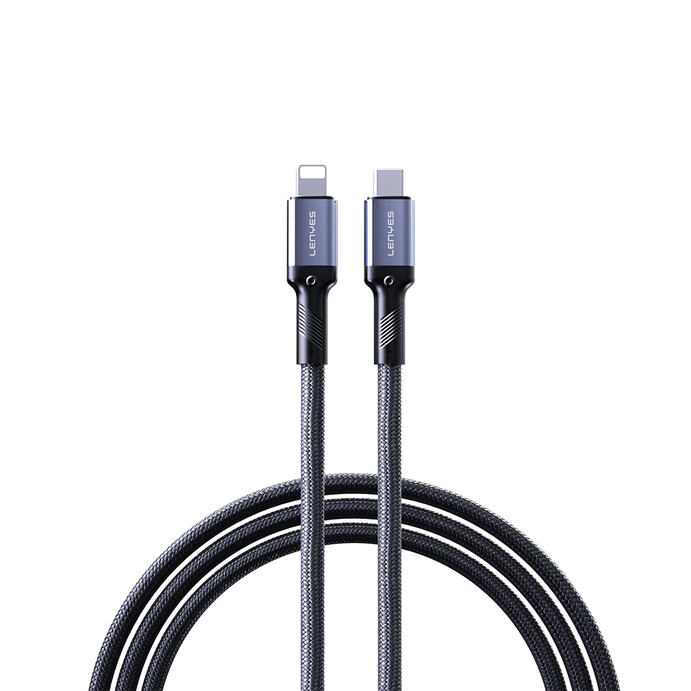[RNZ-TA125159] Lenyes LC509 Type-C to Lightning PD 30W Örgü Tasarımlı Hızlı Şarj Özellikli Data ve Şarj Kablosu 1M