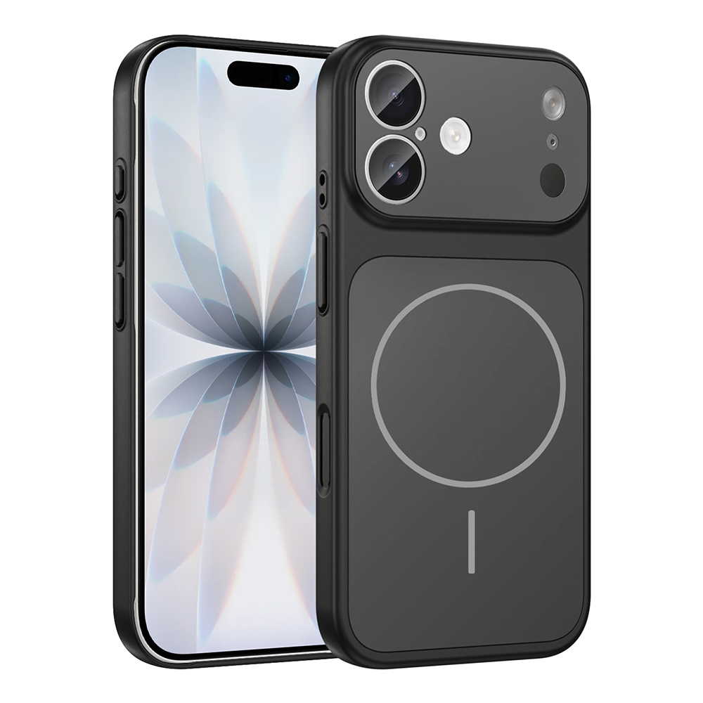 [RNZ-TA125732] Apple iPhone 16 Uyumlu Kılıf Zore M-Safe Şarj Özellikli Kamera Korumalı Formen Kapak (Siyah)