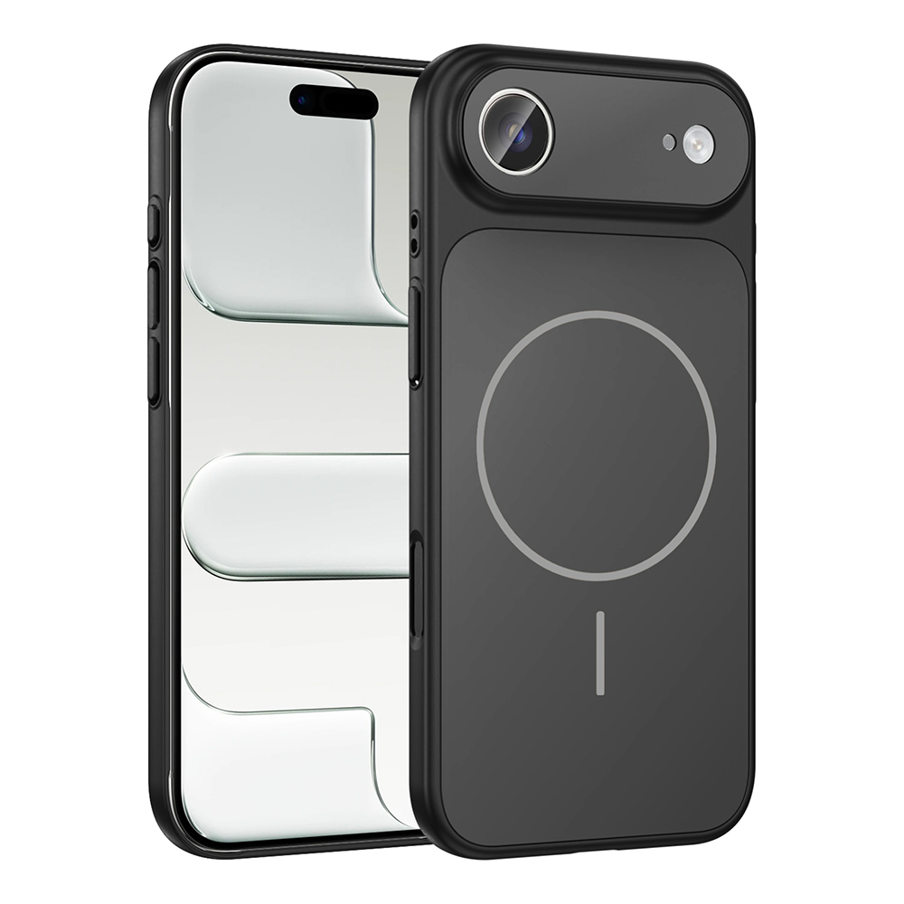 [RNZ-TA125753] Apple iPhone 17 Air Uyumlu Kılıf Zore M-Safe Şarj Özellikli Kamera Korumalı Formen Kapak (Siyah)