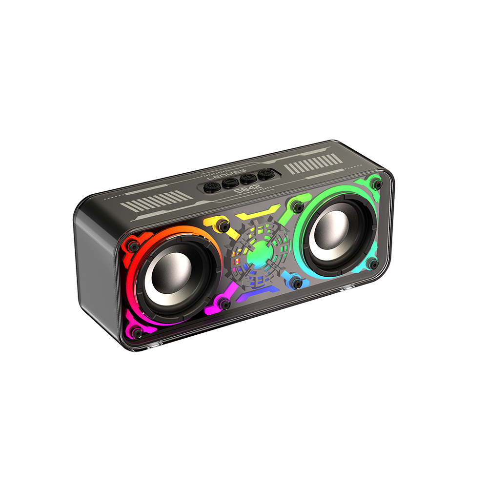 [RNZ-TA125172] Lenyes S842 RGB Led Işıklı TWS Bluetooth Hoparlör v5.3 18W (Siyah)