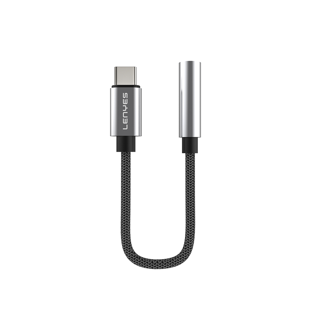 Lenyes AX105 Type-C to 3.5mm Aux Çevirici Örgülü Ses Adaptörü