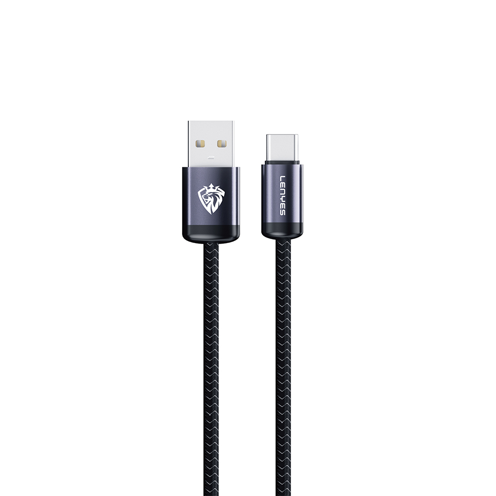 [RNZ-TA125165] Lenyes LC537 USB-A to Type-C Örgü Tasarımlı Hızlı Şarj Özellikli Data ve Şarj Kablosu 10W 1M