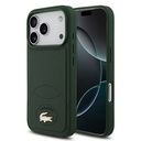 Apple iPhone 17 Pro Uyumlu Kılıf Lacoste Orjinal Lisanslı M-safe Şarj Özellikli PU Deri Tasarımlı Metal Logolu Kapak