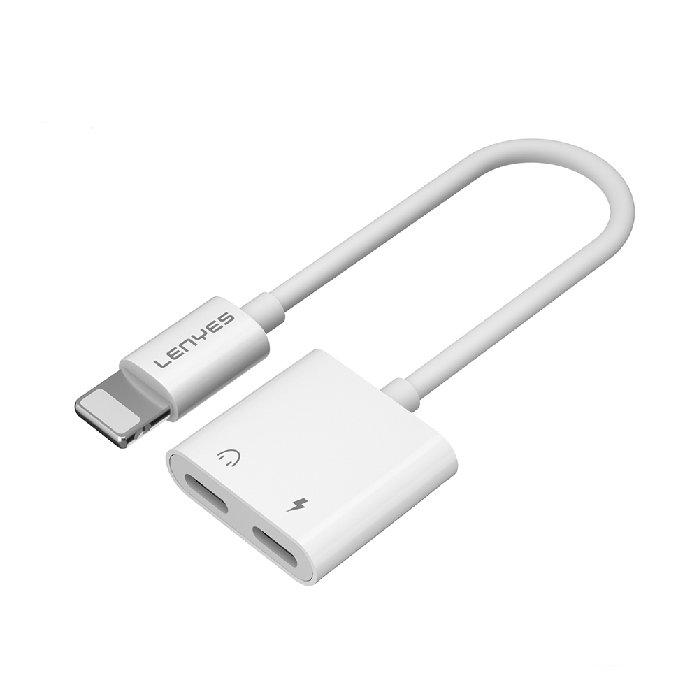 [RNZ-TA125152] Lenyes AX92 Lightning to Lightning 2in1 Şarj ve Kulaklık Dönüştürücü Adaptör