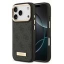 Apple iPhone 17 Pro Uyumlu Kılıf Guess Orjinal Lisanslı M-safe Şarj Özellikli 4G Desenli PU Metal Plaka Klasik Logolu Kapak
