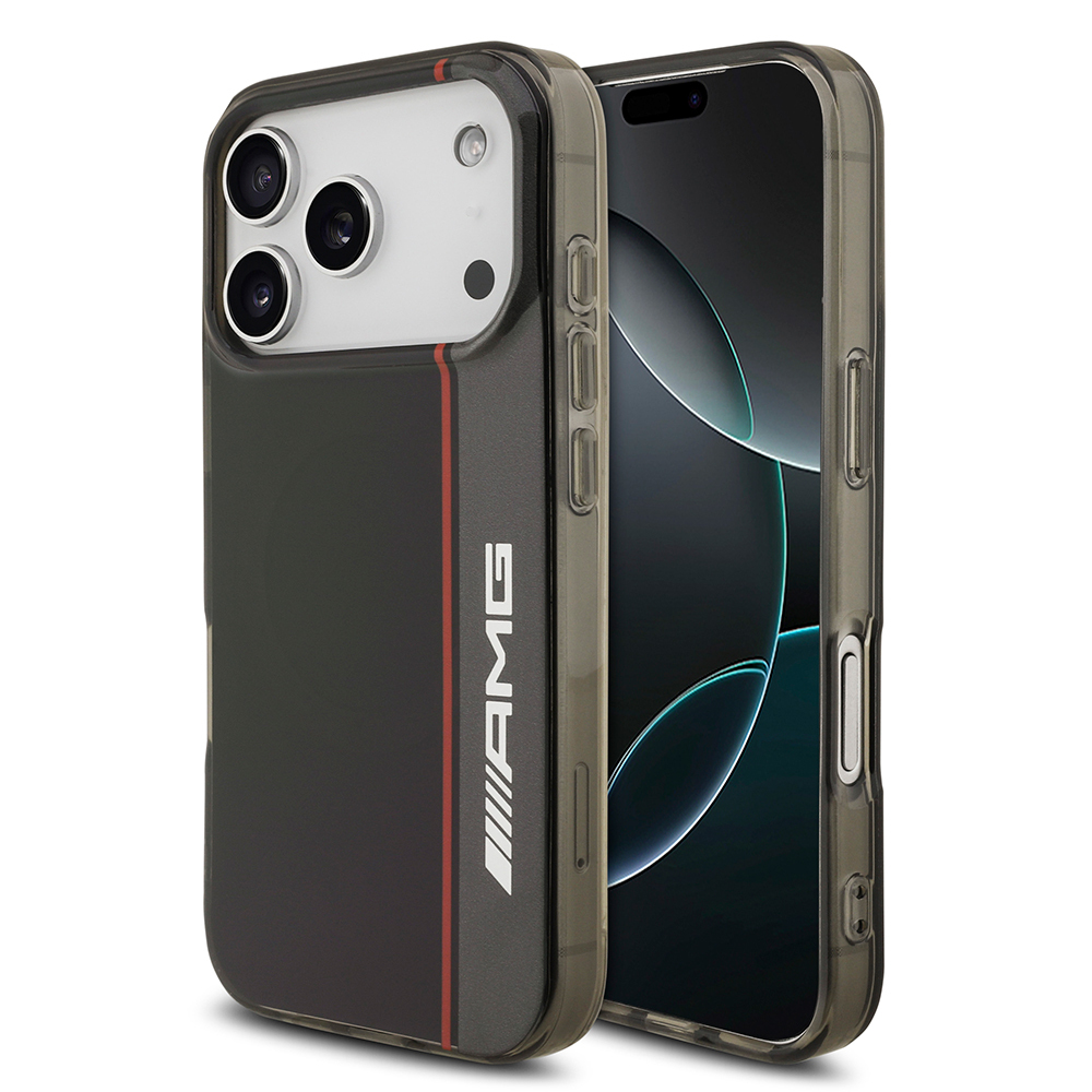 [RNZ-TA124765] Apple iPhone 17 Pro Uyumlu Kılıf AMG Orjinal Lisanslı M-safe Şarj Özellikli IML Baskı Logolu Çift Katmanlı Bow Lines Kapak