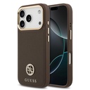 Apple iPhone 17 Pro Uyumlu Kılıf Guess Orjinal Lisanslı M-safe Şarj Özellikli Grained Yazı ve Taşlı 4G Logolu Kapak