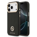 Apple iPhone 17 Pro Uyumlu Kılıf Guess Orjinal Lisanslı M-safe Şarj Özellikli Grained Yazı ve Taşlı 4G Logolu Kapak