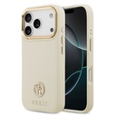 Apple iPhone 17 Pro Uyumlu Kılıf Guess Orjinal Lisanslı M-safe Şarj Özellikli Grained Yazı ve Taşlı 4G Logolu Kapak