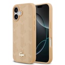 Apple iPhone 17 Uyumlu Kılıf Lacoste Orjinal Lisanslı M-safe Şarj Özellikli PU Deri Tasarımlı Karışık Monogram Desenli Kapak