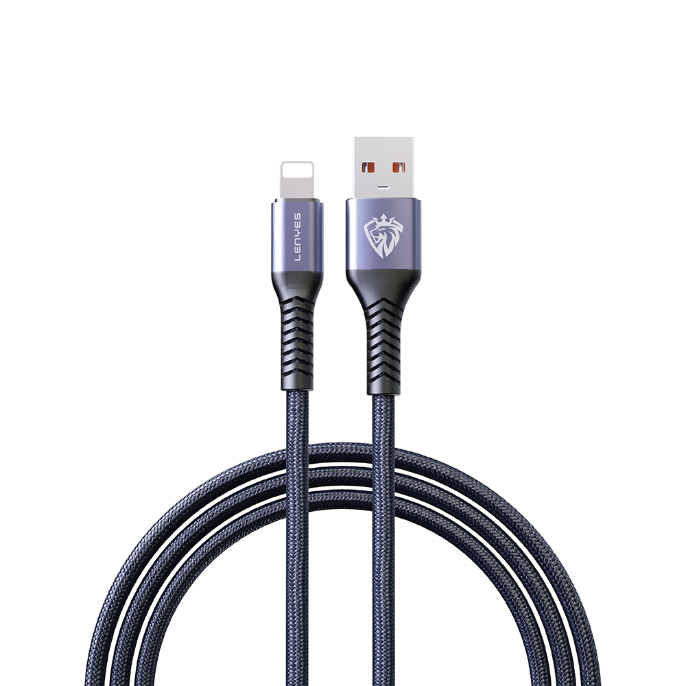 [RNZ-TA125160] Lenyes LC510 USB-A to Lightning 2.4A Örgü Tasarımlı Hızlı Şarj Özellikli Data ve Şarj Kablosu 1M