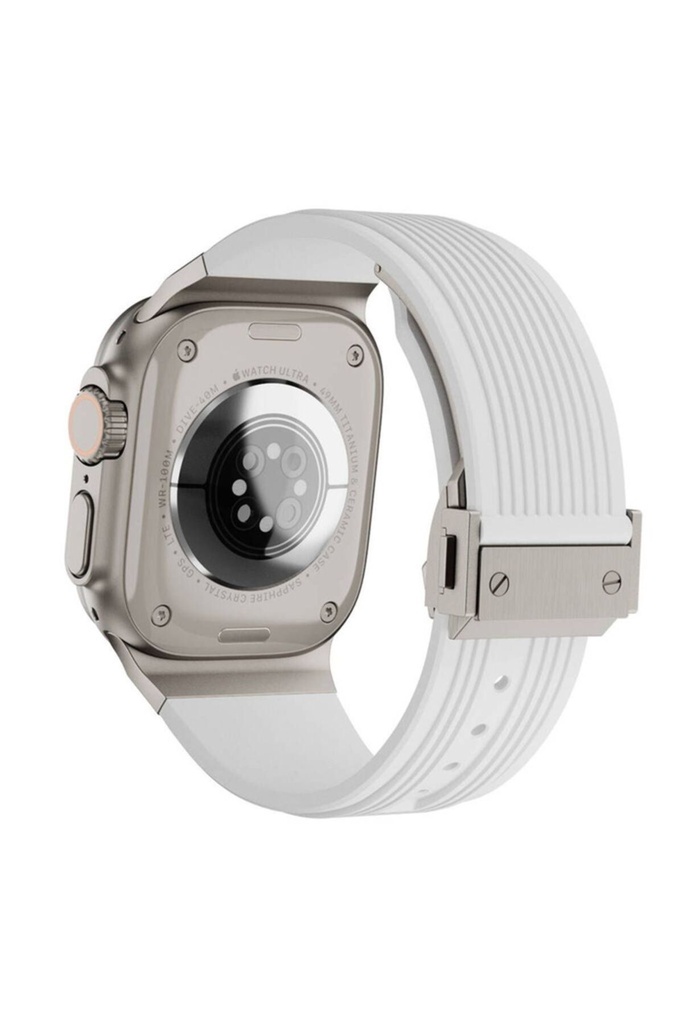 Apple Watch 44mm Uyumlu Zore KRD-113 Spor Görünümlü Silikon Kordon