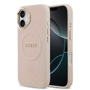 Apple iPhone 17 Uyumlu Kılıf Guess Orjinal Lisanslı M-safe Şarj Özellikli Sıcak Baskılı Yazı Logolu PU Deri Peony Kapak