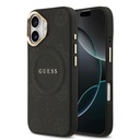 Apple iPhone 17 Uyumlu Kılıf Guess Orjinal Lisanslı M-safe Şarj Özellikli Sıcak Baskılı Yazı Logolu PU Deri Peony Kapak