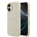 Apple iPhone 17 Uyumlu Kılıf Guess Orjinal Lisanslı M-safe Şarj Özellikli Sıcak Baskılı Yazı Logolu PU Deri Peony Kapak