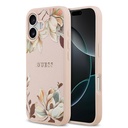 Apple iPhone 17 Uyumlu Kılıf Guess Orjinal Lisanslı M-safe Şarj Özellikli Taneli Çiçek Tasarımlı Metal Yazı Logolu Kapak