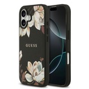 Apple iPhone 17 Uyumlu Kılıf Guess Orjinal Lisanslı M-safe Şarj Özellikli Taneli Çiçek Tasarımlı Metal Yazı Logolu Kapak