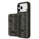 Apple iPhone 17 Pro Max Uyumlu Kılıf Lacoste Orjinal Lisanslı M-safe Şarj Özellikli PU Deri Tasarımlı Kartlıklı Karışık Monogram Desenli Kapak