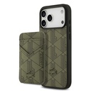 Apple iPhone 17 Pro Max Uyumlu Kılıf Lacoste Orjinal Lisanslı M-safe Şarj Özellikli PU Deri Tasarımlı Kartlıklı Karışık Monogram Desenli Kapak