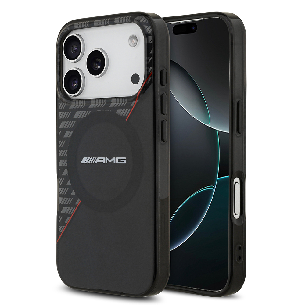 [RNZ-TA124773] Apple iPhone 17 Pro Uyumlu Kılıf AMG Orjinal Lisanslı M-safe Şarj Özellikli Çift Katmanlı Kırmızı Çapraz Çizgili Kapak