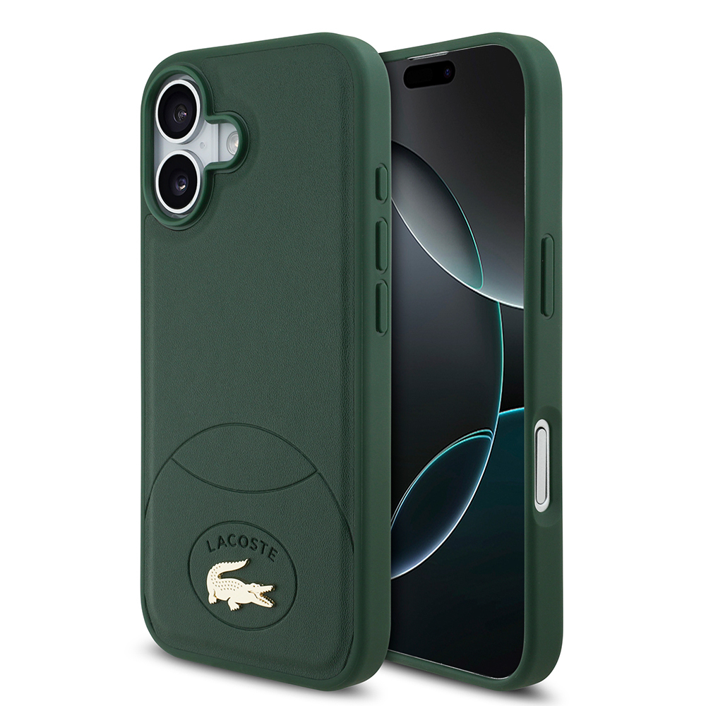 Apple iPhone 17 Uyumlu Kılıf Lacoste Orjinal Lisanslı M-safe Şarj Özellikli PU Deri Tasarımlı Metal Logolu Kapak