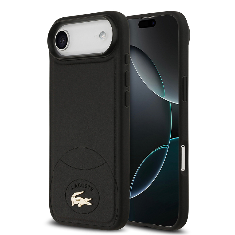 Apple iPhone 17 Air Uyumlu Kılıf Lacoste Orjinal Lisanslı M-safe Şarj Özellikli PU Deri Tasarımlı Metal Logolu Kapak