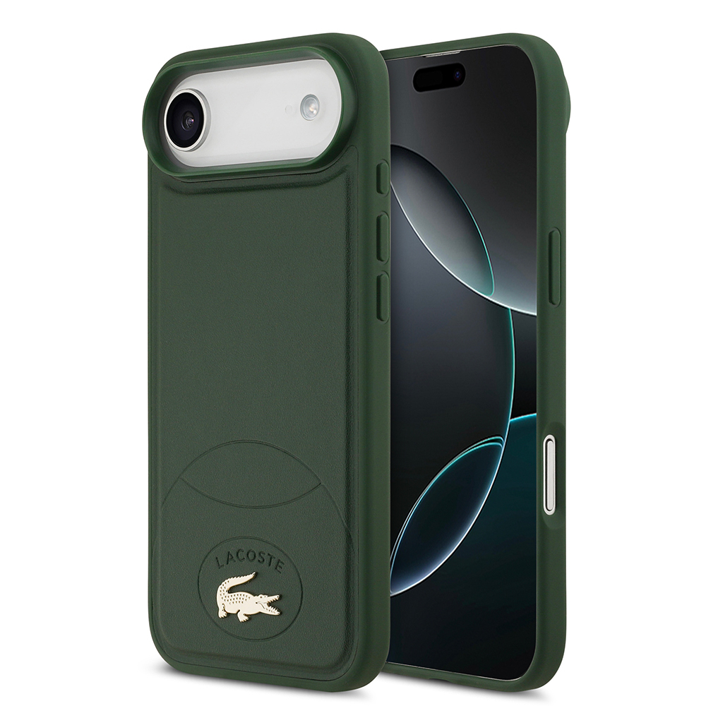 Apple iPhone 17 Air Uyumlu Kılıf Lacoste Orjinal Lisanslı M-safe Şarj Özellikli PU Deri Tasarımlı Metal Logolu Kapak