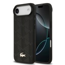 Apple iPhone 17 Air Uyumlu Kılıf Lacoste Orjinal Lisanslı M-safe Şarj Özellikli PU Deri Tasarımlı Karışık Monogram Desenli Kapak