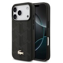 Apple iPhone 17 Pro Uyumlu Kılıf Lacoste Orjinal Lisanslı M-safe Şarj Özellikli PU Deri Tasarımlı Karışık Monogram Desenli Kapak