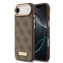 Apple iPhone 17 Air Uyumlu Kılıf Guess Orjinal Lisanslı M-safe Şarj Özellikli 4G Desenli PU Metal Plaka Klasik Logolu Kapak