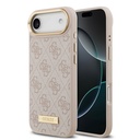 Apple iPhone 17 Air Uyumlu Kılıf Guess Orjinal Lisanslı M-safe Şarj Özellikli 4G Desenli PU Metal Plaka Klasik Logolu Kapak