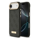Apple iPhone 17 Air Uyumlu Kılıf Guess Orjinal Lisanslı M-safe Şarj Özellikli 4G Desenli PU Metal Plaka Klasik Logolu Kapak