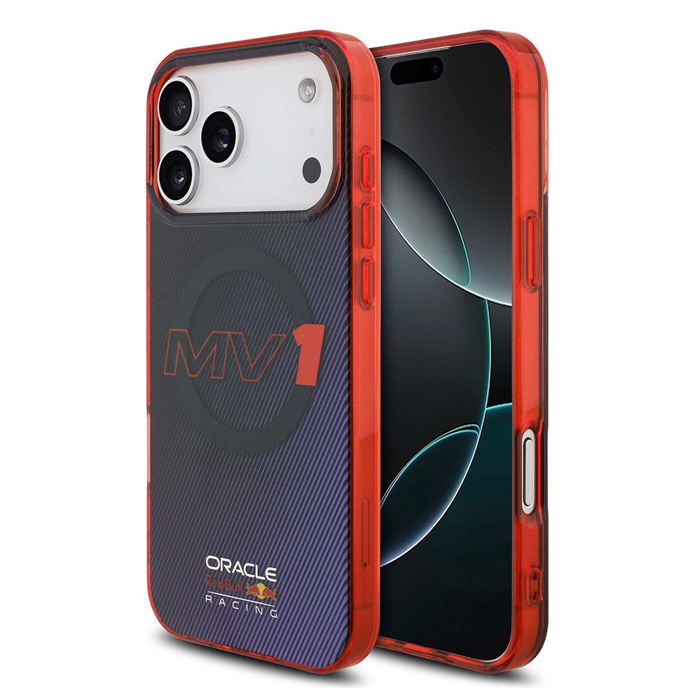 Apple iPhone 17 Pro Max Uyumlu Kılıf Redbull Orjinal Lisanslı M-safe Şarj Özellikli Çift Katmanlı Çizgi Desenli Sert PC MV Kapak