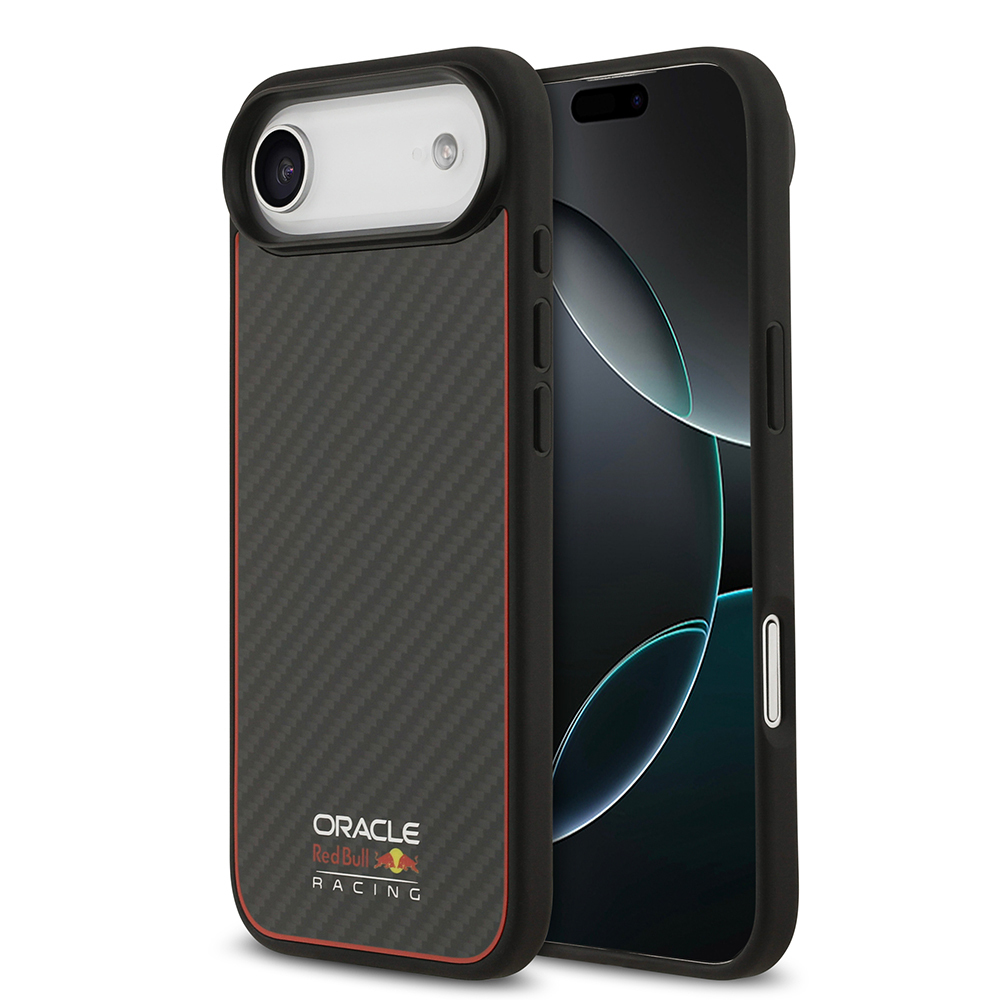 [RNZ-TA124790] Apple iPhone 17 Air Uyumlu Kılıf Redbull Orjinal Lisanslı M-safe Şarj Özellikli Karbon Fiber Parlayan Logolu Kevlar Kapak