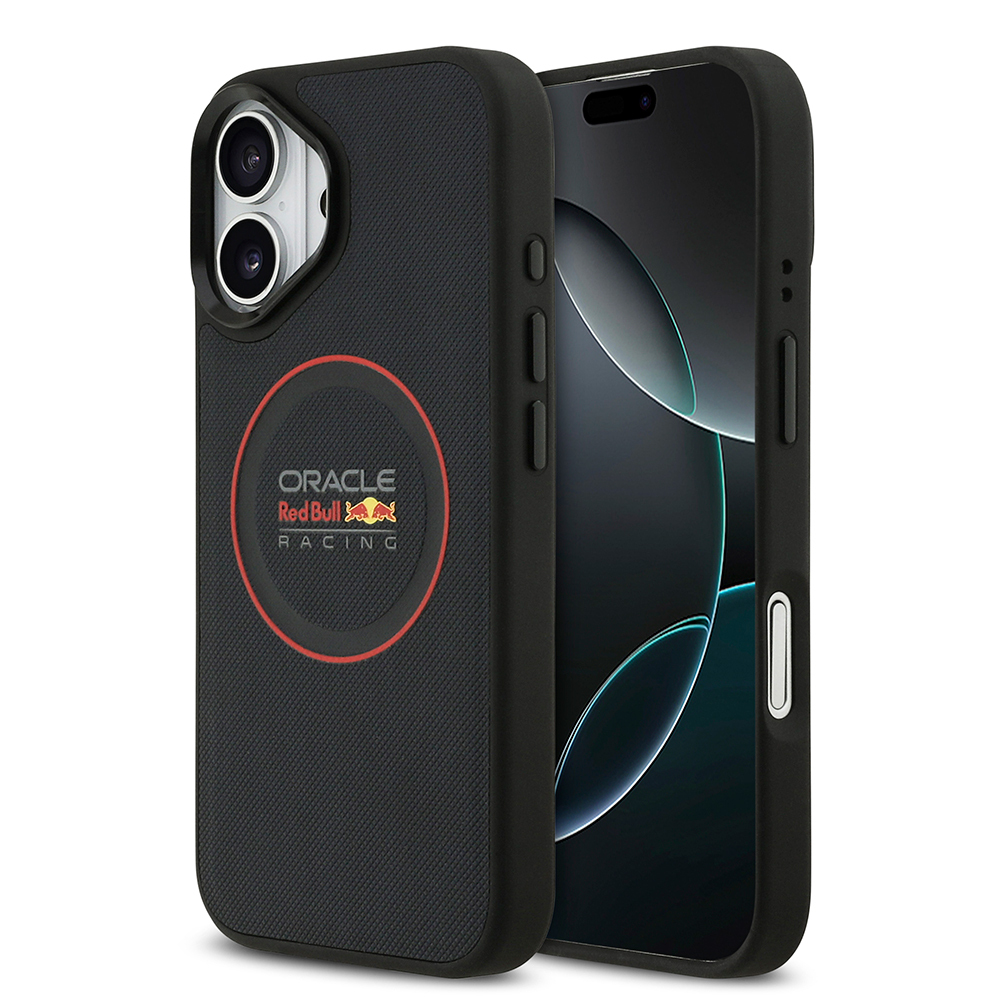 Apple iPhone 17 Uyumlu Kılıf Redbull Orjinal Lisanslı M-safe Şarj Özellikli Kırmızı Halka ve Logo Kabartmalı PU Deri Kapak