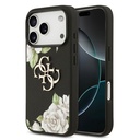 Apple iPhone 17 Pro Uyumlu Kılıf Guess Orjinal Lisanslı Gül Baskılı Büyük Metal Logo Dizaynlı Kapak