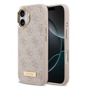 Apple iPhone 17 Uyumlu Kılıf Guess Orjinal Lisanslı M-safe Şarj Özellikli 4G Desenli PU Metal Plaka Klasik Logolu Kapak