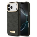 Apple iPhone 17 Pro Max Uyumlu Kılıf Guess Orjinal Lisanslı M-safe Şarj Özellikli 4G Desenli PU Metal Plaka Klasik Logolu Kapak