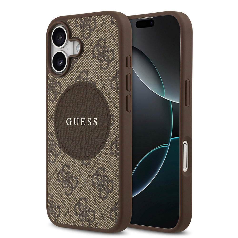 Apple iPhone 17 Uyumlu Kılıf Guess Orjinal Lisanslı M-safe Şarj Özellikli Yazı Logolu Circle Classic Kapak